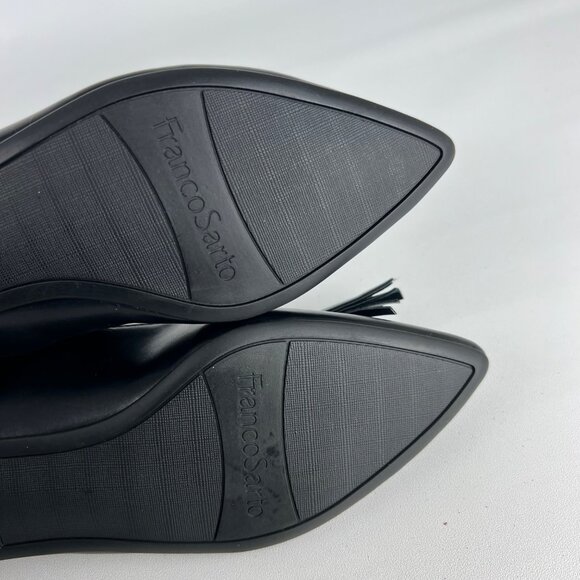 Franco Sarto Womens Rachelle Black Tassel Flat Loafer Pointed Toe size 7.5M - Picture 14 of 16